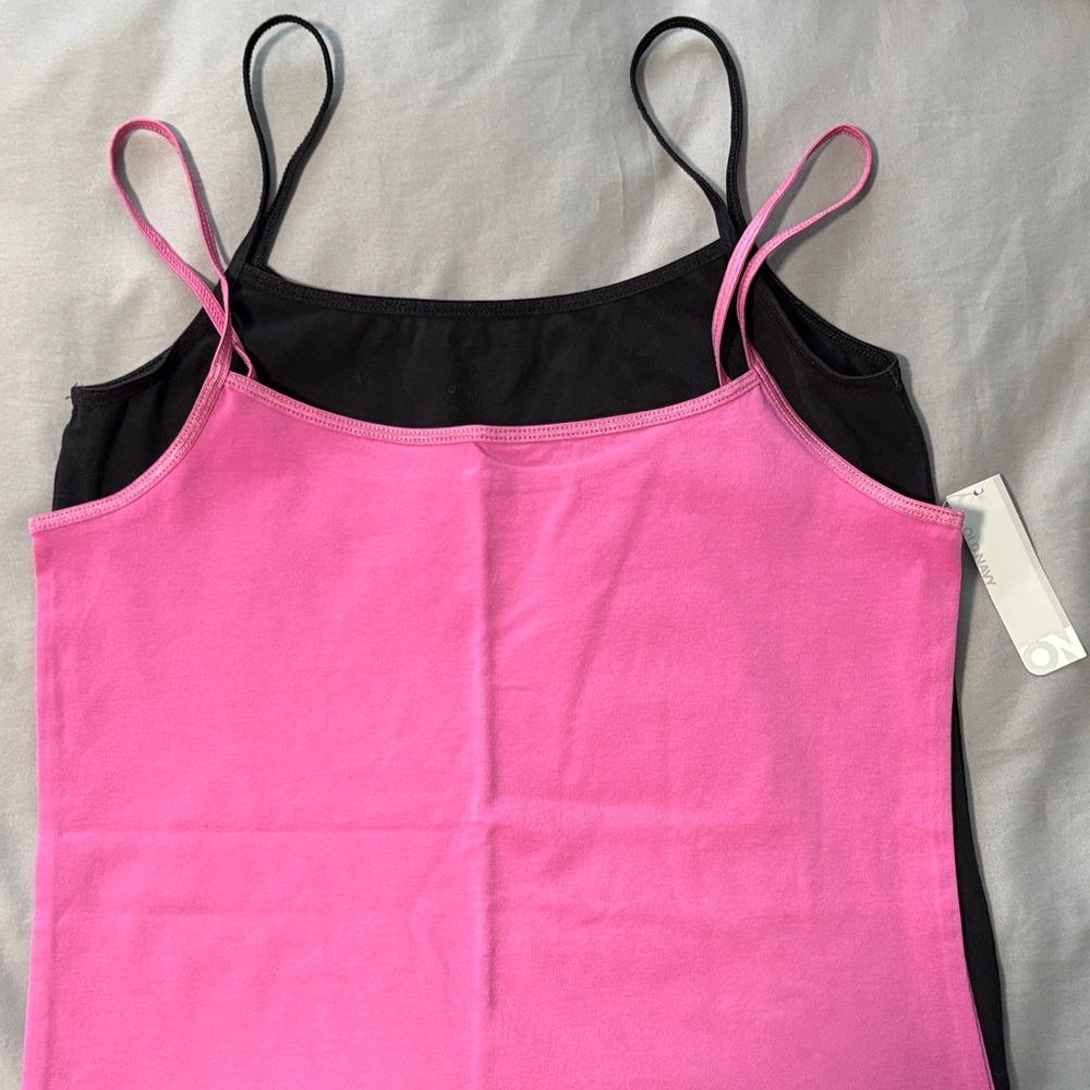 Old Navy NWT Orchid Pink and Black Camisoles